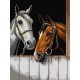 2 paarden op stal 3091J 30x40 cm