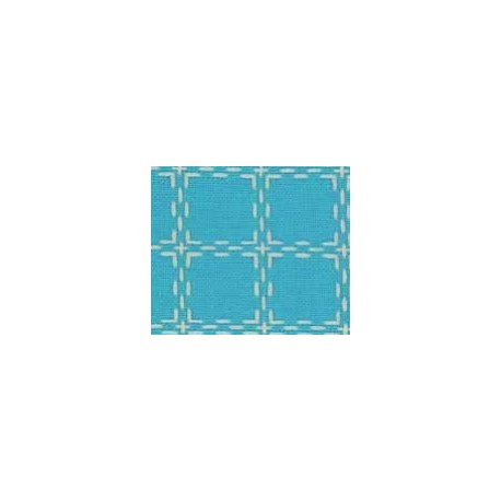 coupon Beiersbont 5411 turquoise/ivoor, 0.55 m x 1.60 m
