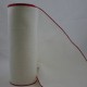 Linnenband 20 cm gebroken wit rand rood - 5 meter